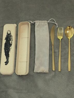 Fairyloot Cutlery Set In Case, Art By Emika Chen